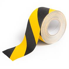 Bande antidérapante danger noir/jaune L=100mm L=18,3m