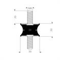 Butée cylindrique type A/F 30/22x20mm (M8) set 10 pièces