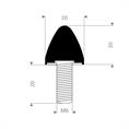 Butée parabole type KP/D 20x20mm (M8) set 10 pièces