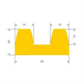 Butoir de pare-chocs en caoutchouc jaune LxH=40x20mm (L=20m)