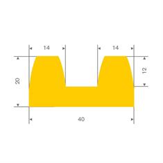 Butoir de pare-chocs en caoutchouc jaune LxH=40x20mm