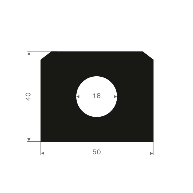 Butoir de quai BxH=50x40mm (L=10m)