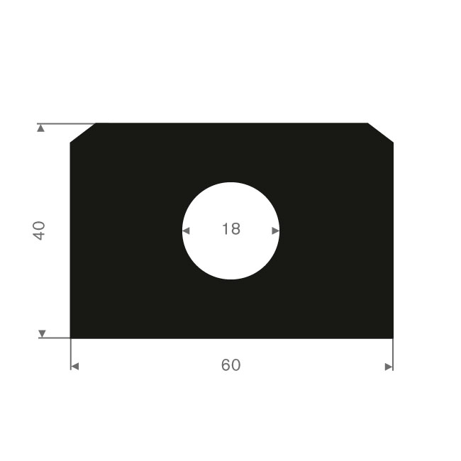 Butoir de quai BxH=60x40mm (L=10m)