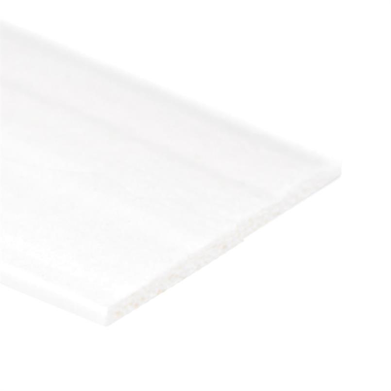 Corde rectangulaire en mousse silicone blanc BxH= 150x5mm (L=25m)