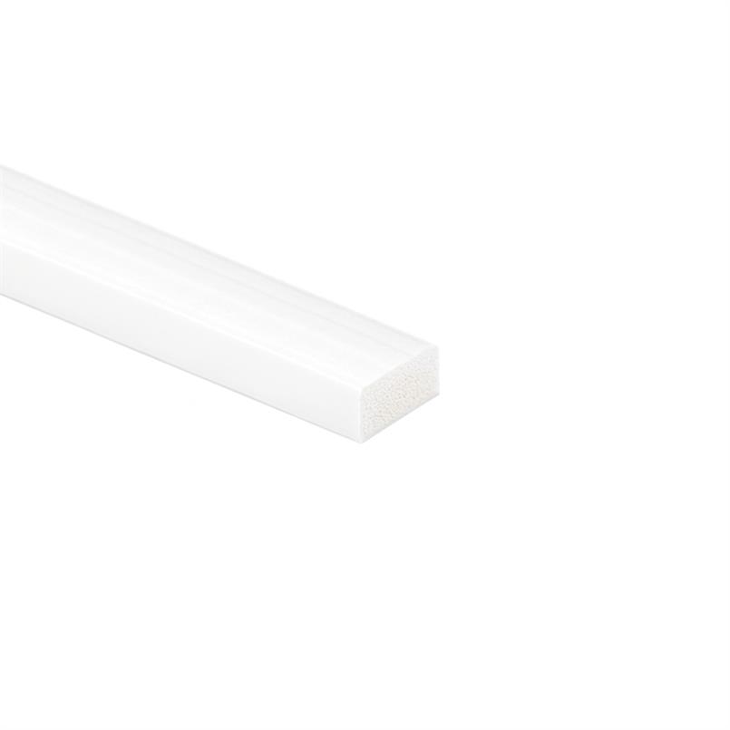 Corde rectangulaire en mousse silicone blanc BxH= 18x10mm (L=10m)