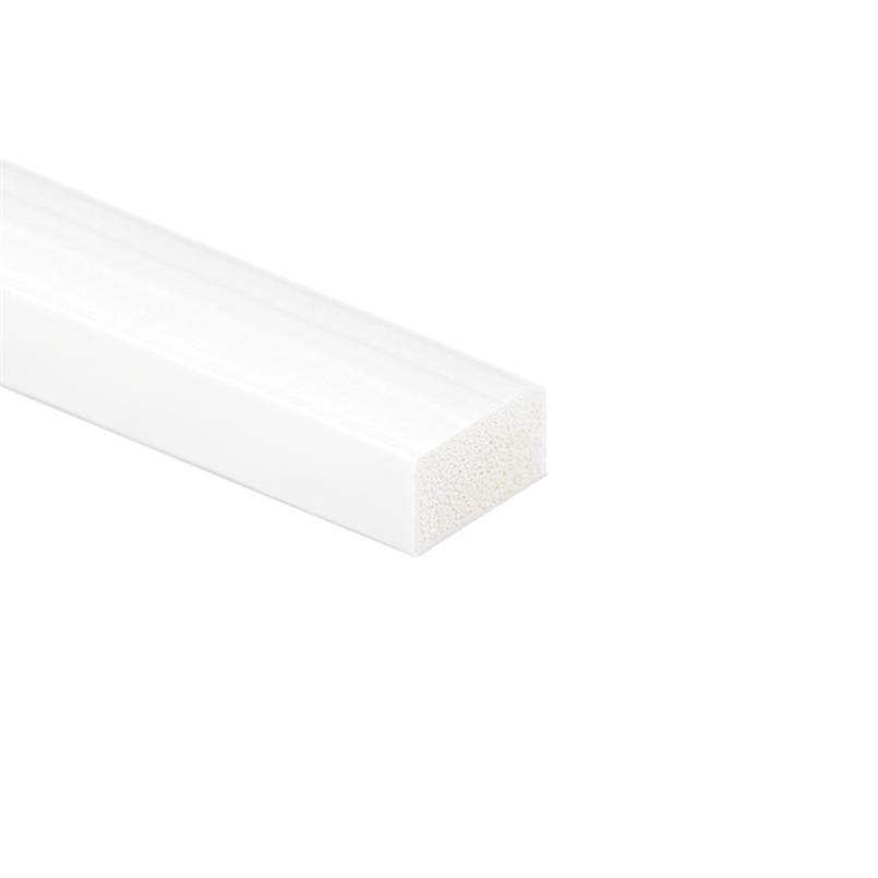 Corde rectangulaire en mousse silicone blanc BxH=25x20mm (L=20m)