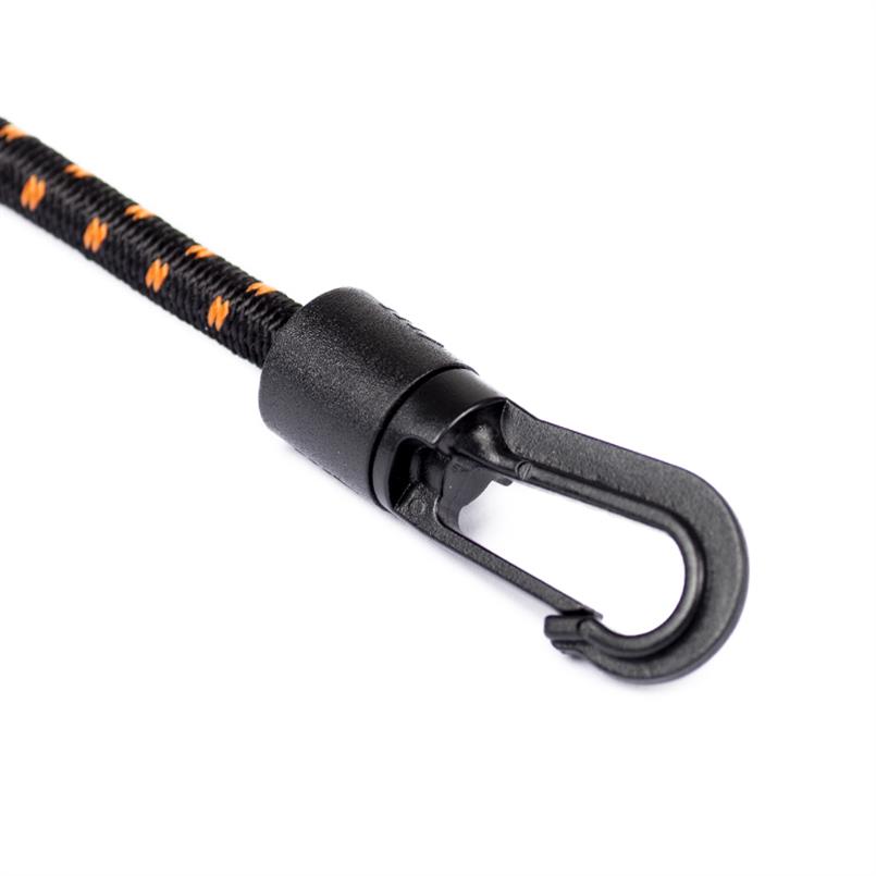 Cordon élastique avec crochet de verrouillage noir/orange L=40cm (25  pièces) de cordon élastique