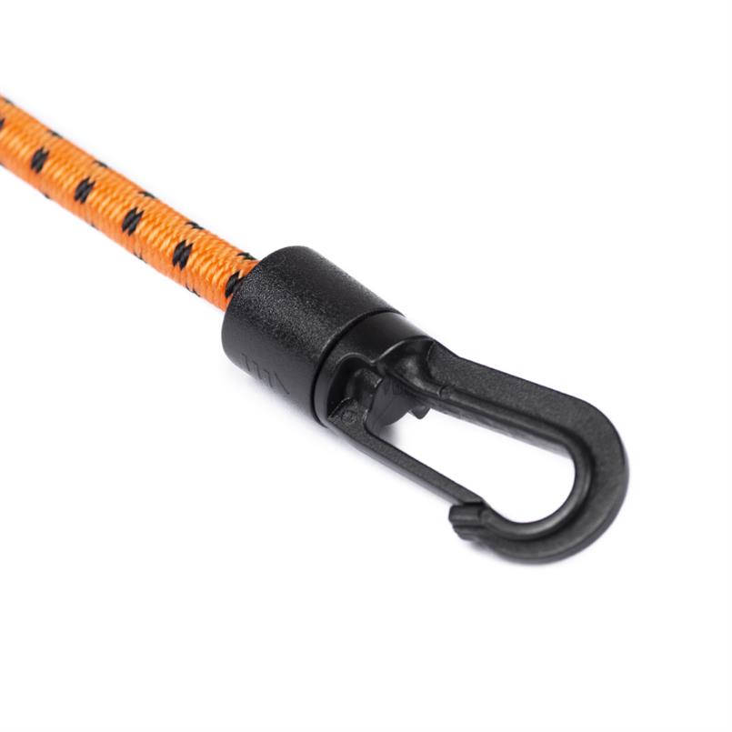 Cordon élastique avec crochet de verrouillage orange/noir L=20cm (25 pièces)