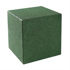 Cube caoutchouc air de jeux vert avec piquet de terre 40x40x40cm