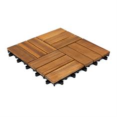 Dalle de terrasse en bois Malmo 30x30x2,4cm (set de 10 pieces)