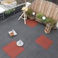 Dalles de terrasse rouge 100x100x2,5cm
