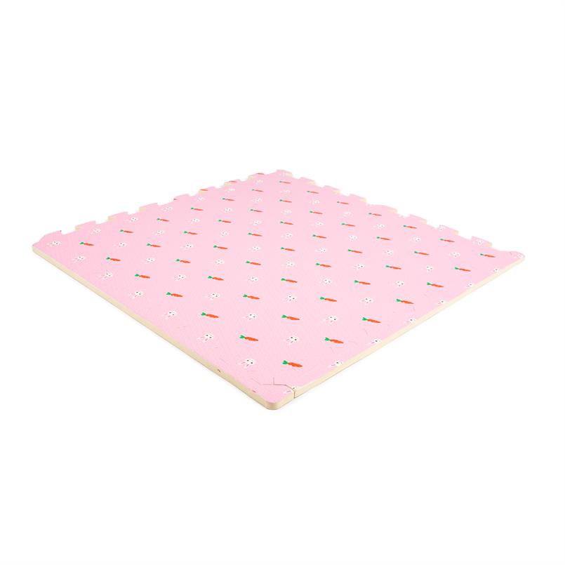 Dalles en mousse EVA lapin rose 600x600x12mm (4 Dalles + bords)