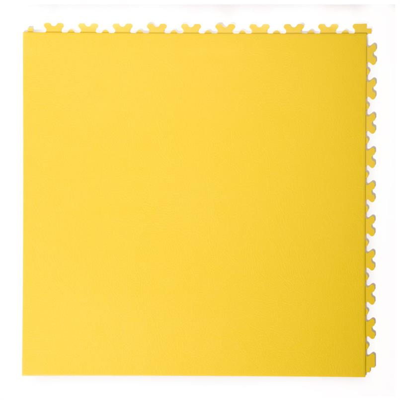Dalles PVC aspect cuir jaune 500x500x5,5mm