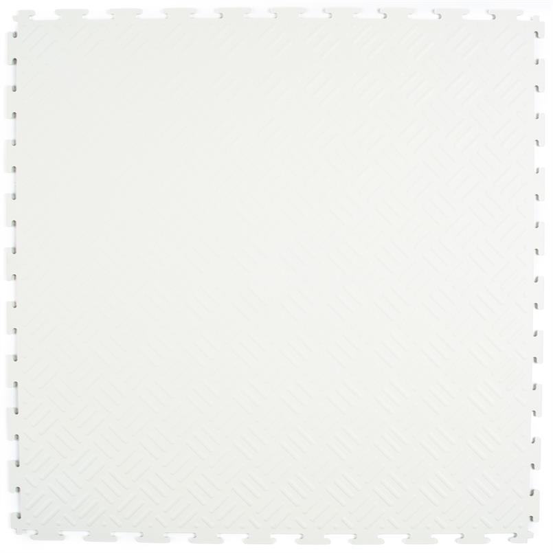 Dalles PVC clipsable checker blanc 530x530x4mm