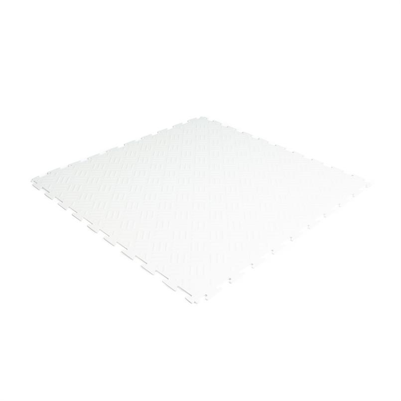 Dalles PVC clipsable checker blanc 530x530x4mm
