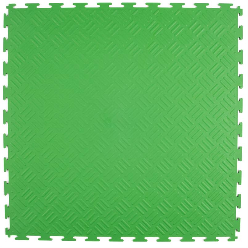 Dalles PVC clipsable checker vert 530x530x4mm