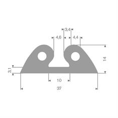 Défense de quai gris LxH=37x14mm (L=25m)