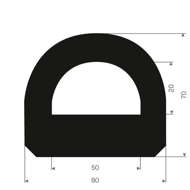 Défense de quai LxH=80x70mm (L=10m)