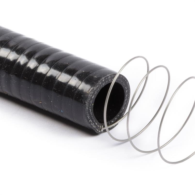 Durite silicone avec spirale acier noir D=30mm L=1000mm