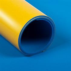 Feuille caoutchouc cellulaire NBR/PVC avec adhésif bleu 5mm (LxL=10x1m)
