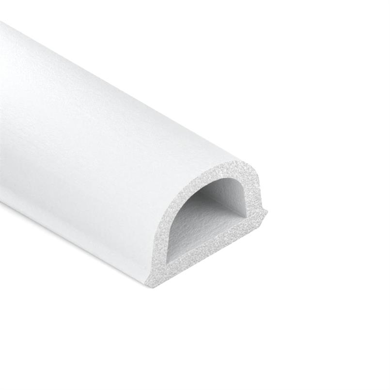 Joint caoutchouc adhésif blanc Profilé D LxH=21x15mm (L=50m)