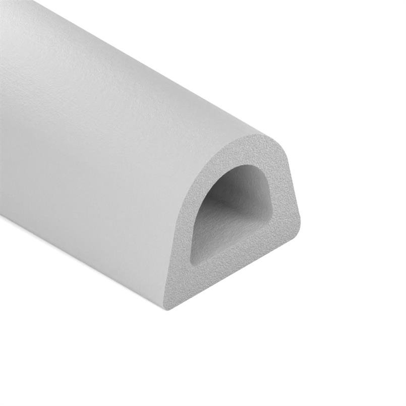 Joint caoutchouc adhésif gris Profilé D LxH=12x10mm (L=50m)