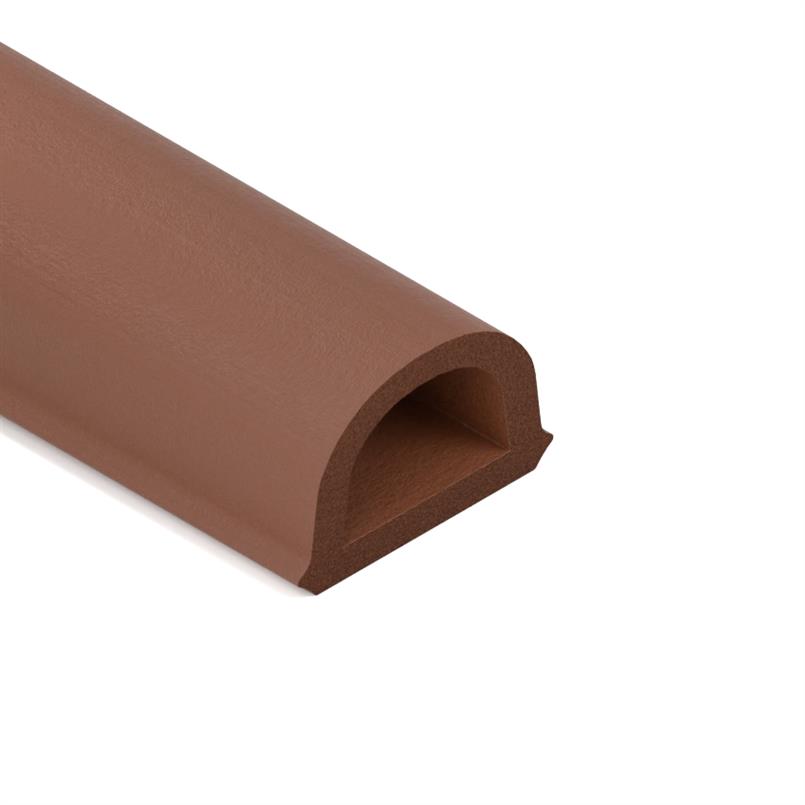 Joint caoutchouc adhésif marron Profilé D LxH=21x15mm