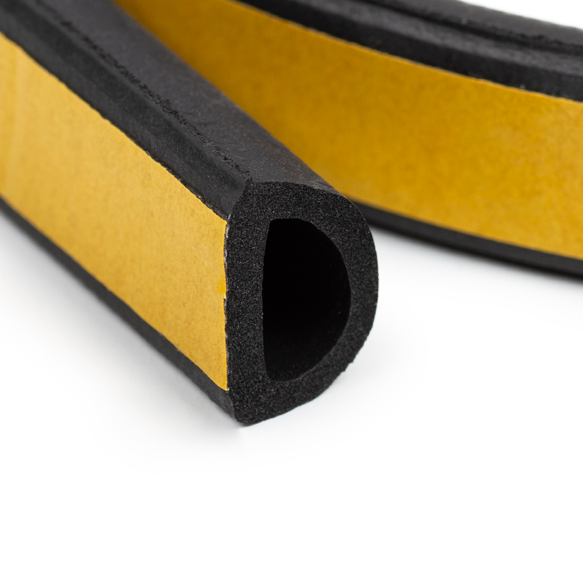 Joint caoutchouc adhesif epdm noir 1.621.000 - Joint caoutchouc autocollant  - Profils joints caoutchouc - joint en u – ECKO TECH