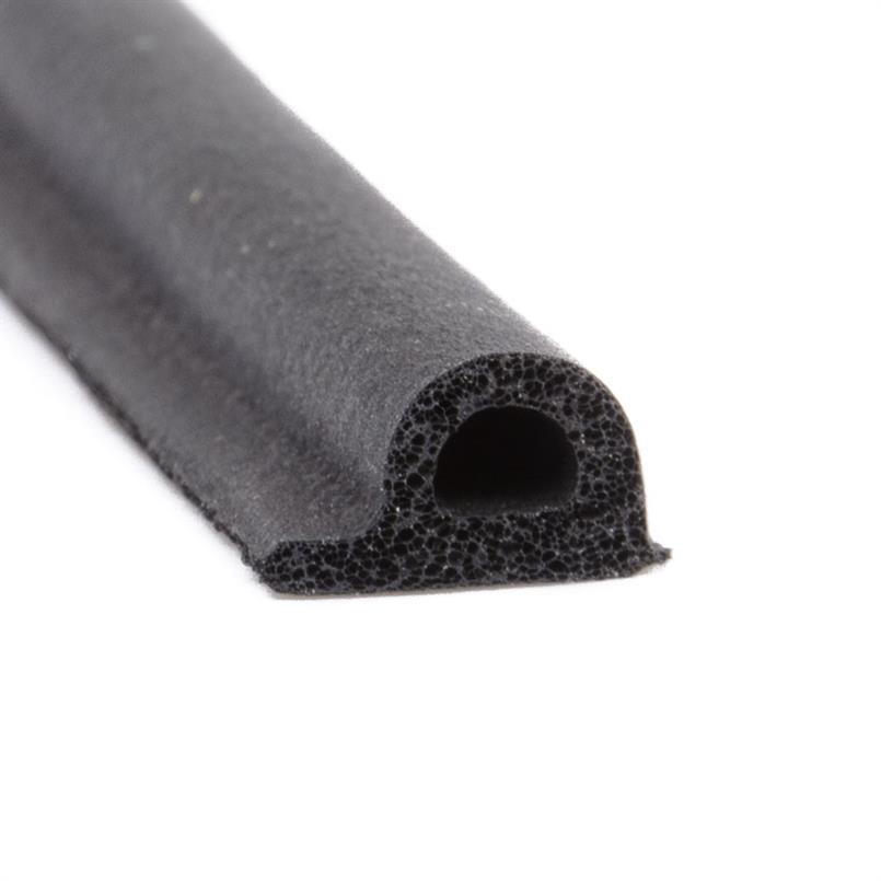 Joint caoutchouc adhesif Profilé P LxH=9x5,5mm (Rouleau 100 mètres