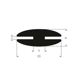 Bande de caoutchouc joint plat en caoutchouc-5 mm d'épaisseur et 20 mm de  large (1 mètre