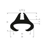 Joint de fenêtre 20mm caoutchouc compact LxH=28x22mm (L=20m)