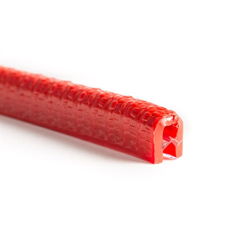Profilé bord de tôle rouge 0,5-2,0mm /LxH=6,5x9,5mm (L=100m)