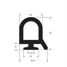 Profilé caoutchouc compact LxH=40x22mm (L=10m)