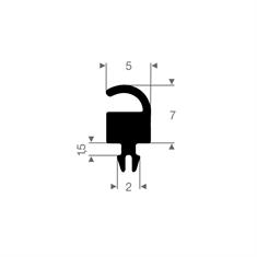 Profilé caoutchouc compact LxH=5x7mm (L=100m)
