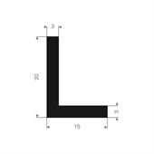 Profilé en L LxH=20x15mm caoutchouc compact (L=50m)