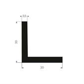 Profilé en L LxH=20x20mm caoutchouc compact (L=50m)