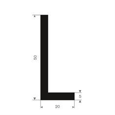 Profilé en L LxH=20x50mm caoutchouc compact (L=25m)
