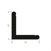 Profilé en L LxH=25x25mm caoutchouc compact (L=50m)