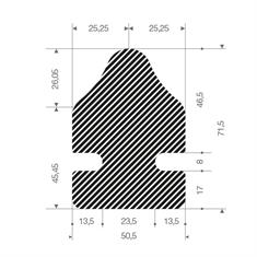 Profile en mousse LxH=50,5x71,5mm (L=15m)
