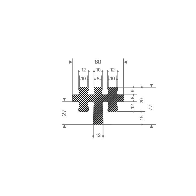 Profile en mousse LxH=60x44mm (L=25m)