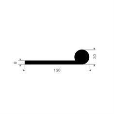Profilé en P caoutchouc compact LxH=130x30mm (L=15m)