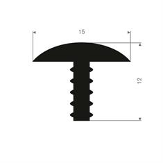 Profilé en T LxH=15x12mm caoutchouc compact (L=50m)