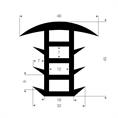 Profilé en T LxH=48x45mm caoutchouc compact (L=25m)