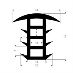 Profilé en T LxH=48x45mm caoutchouc compact (L=25m)