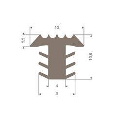 Profilé en T marron LxH=12 x10,8mm antidérapant pour escalier