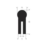 Profilé en U 2mm Viton LxH=8x25mm