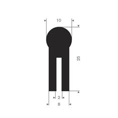 Profilé en U 2mm Viton LxH=8x25mm