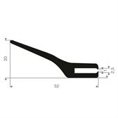 Profilé en U 3mm caoutchouc compact LxH=52x20mm (L=50m)