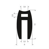 Profilé en U 3mm caoutchouc compact LxH=8x15mm (L=50m)