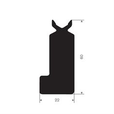 Profilé en U caoutchouc compact LxH=22x60mm (L=10m)